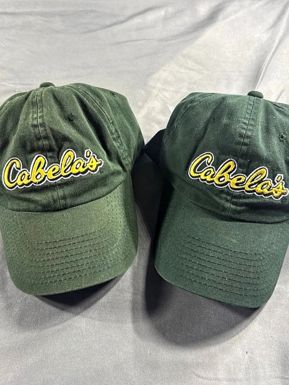 Cabela's Green Logo Baseball Caps Set of 2